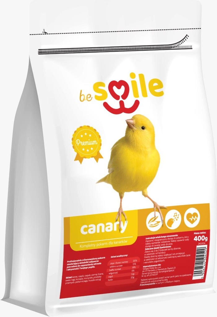 Karma beSMILE CANARY- Canary 400g pokarm dla kanar