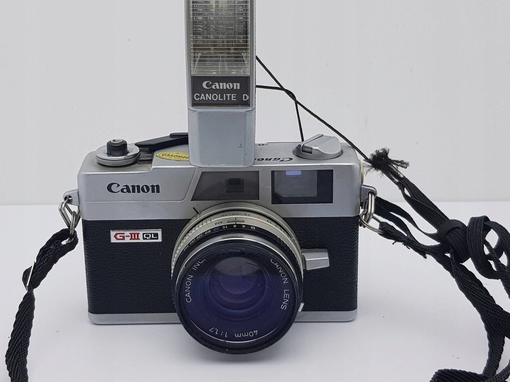 Aparat analogowy Canon QL G-III + lampa na części
