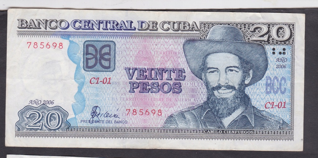 2006 KUBA CUBA Wartosciowy banknot 20 pesos