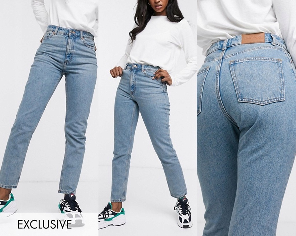 MONKI SUPER SPODNIE JEANSY MOM JEANS BOYFRIEND W32