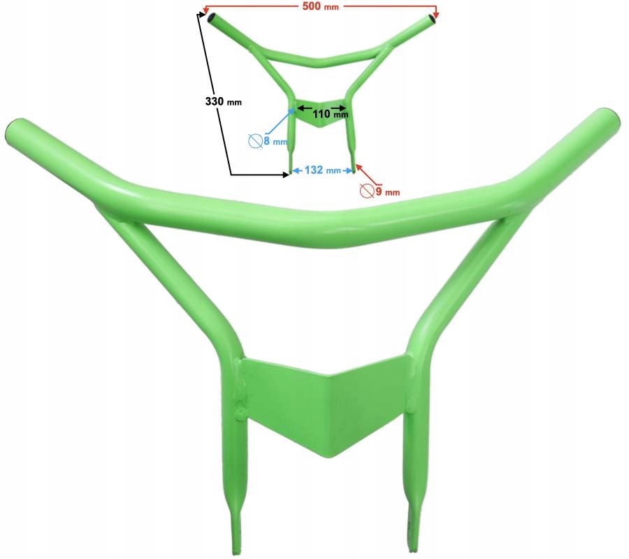 Wspornik zderzak przedni pentora zielony