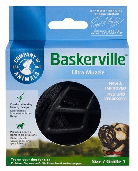 Kaganiec dla psa Baskerville rozmiar 1 – czarny