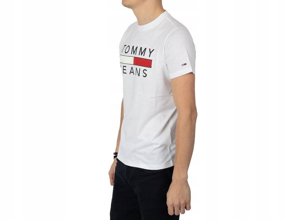 Biala Koszulka Męska Oryginalna Tommy Jeans XL