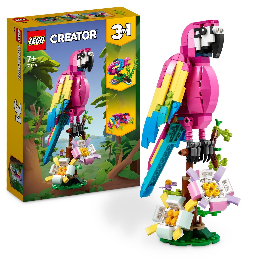 Lego Egzotyczna Różowa Papuga Creator 3 w 1 31144 Figurka Zestaw Ebook 4w1