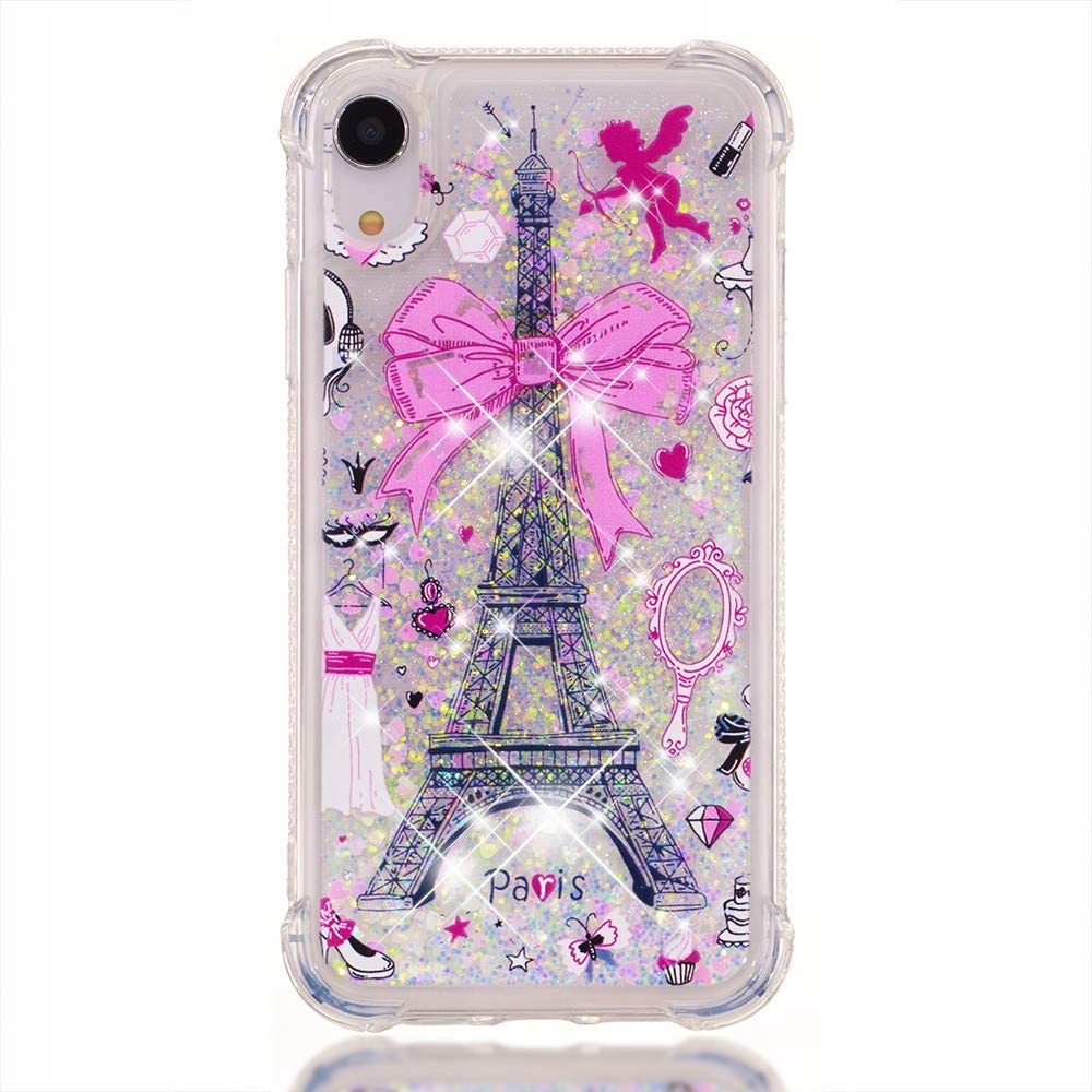 Etui case iPhone XR brokat wieża Eiffla Paryż