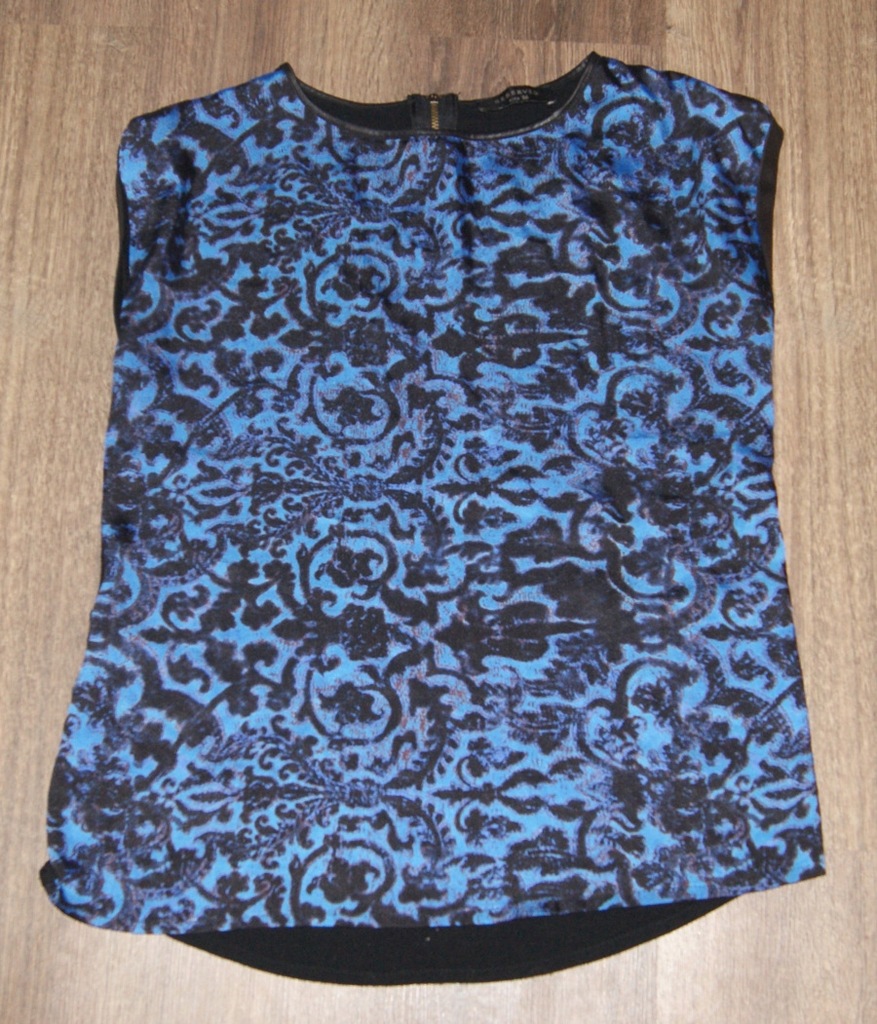 Reserved bluzka czarno-niebieska bezrękawnik r. 36