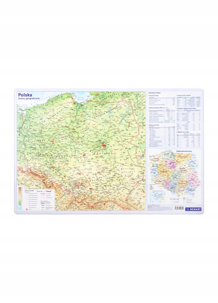 PODKŁADKA NA BIURKO 3W MAPA POLSKI 38X58 CM