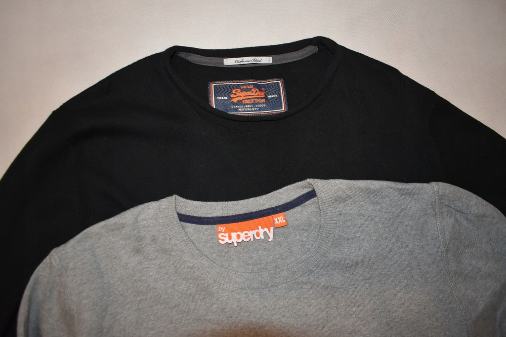 SUPERDRY 2SZT SWETEREK SWETER 5%KASZMIR XXL +