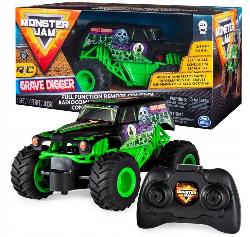 MONSTER JAM 1:24 GRAVE DIGGER RC, SPIN MASTER