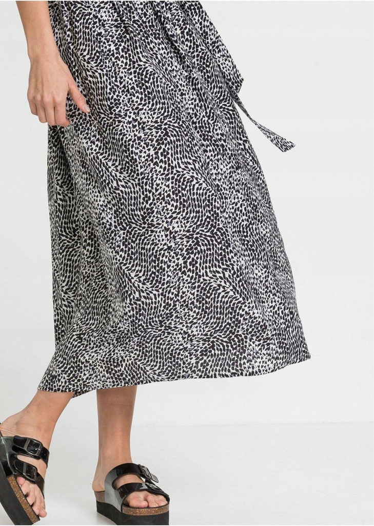 SPÓDNICA Z WIĄZANYM PASKIEM WZORZYSTA 3B8C03 Bonprix 36