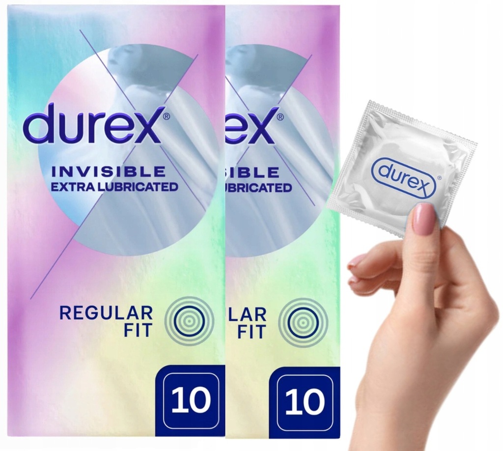 DUREX Invisible Dodatkowo Nawilżane CIENKIE 20 sztuk Dopasowane