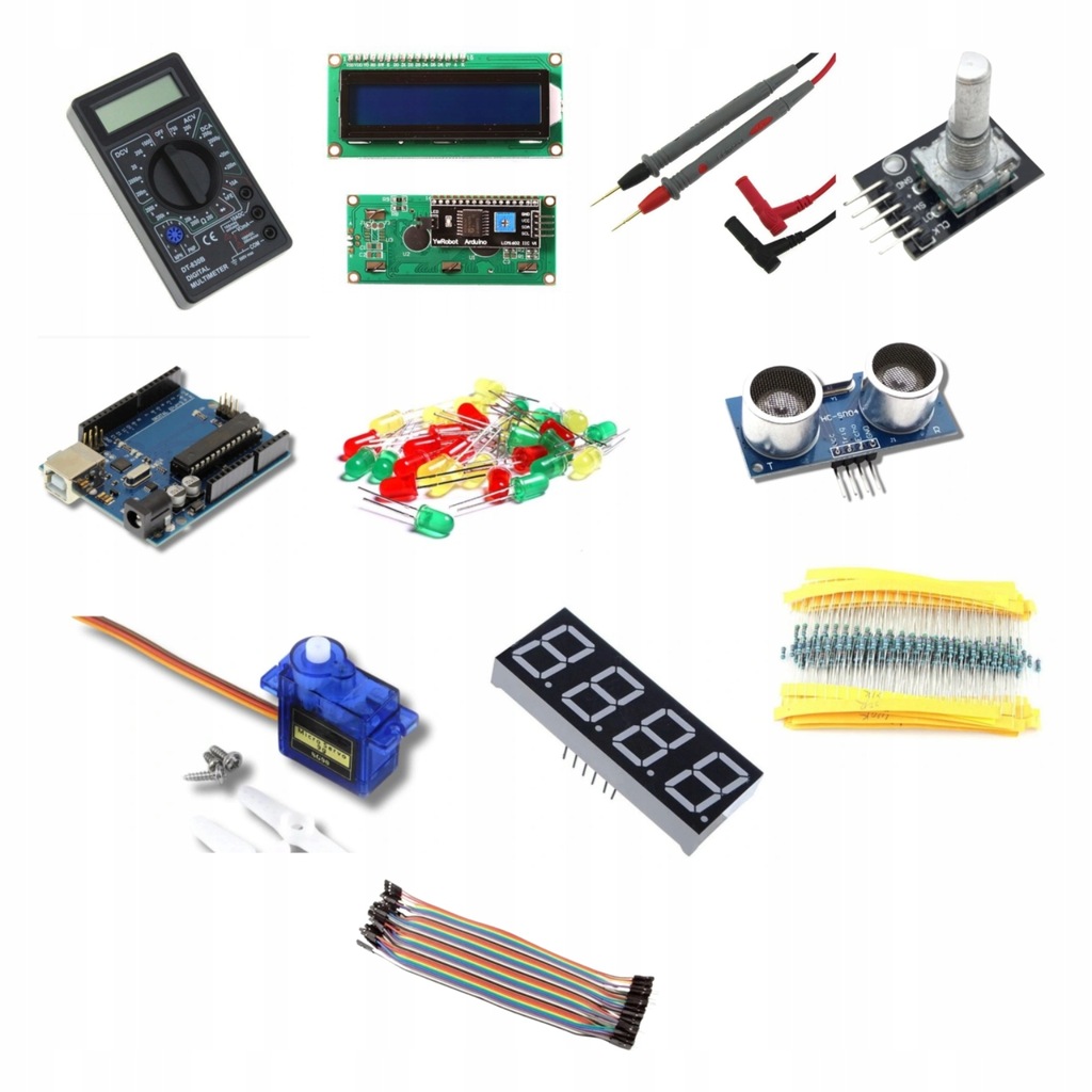 Zestaw modułów i elementów elektronicznych