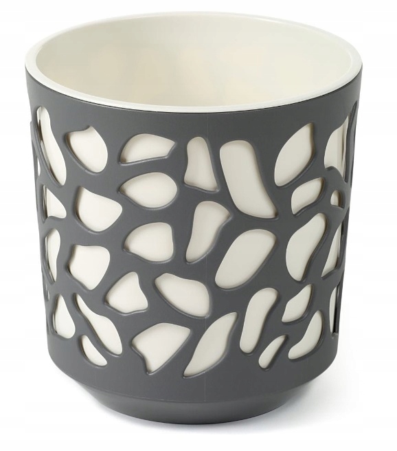 Doniczka Lamela Duet 250 mm antracyt + kremowy