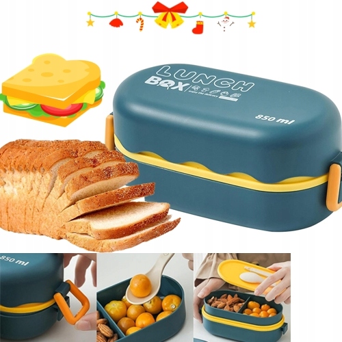 Lunchbox dla dzieci ŚNIADANIÓWKA Backup Z PRZEGRÓDKAMI DUŻA BPA FREE 850ML