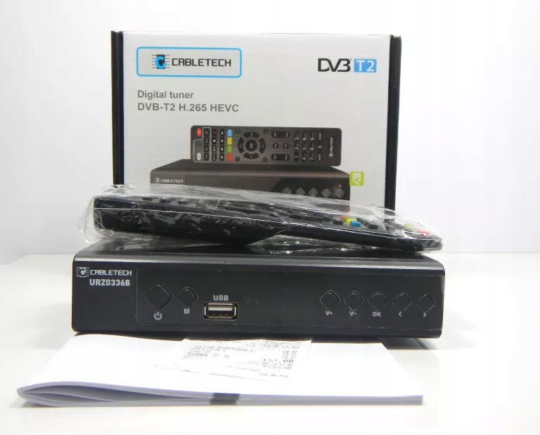 DEKODER DVBT2 CABLETECH KOMPLET FV