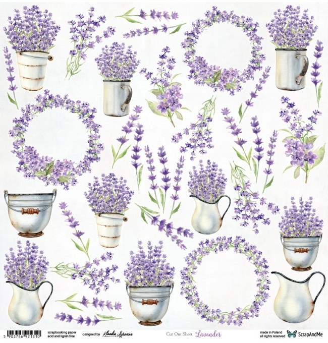 Lavender Flowers - Arkusz Do Wycinania ScrapAndMe