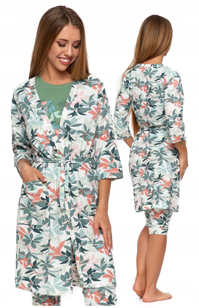 Szlafrok damski bawełniany z kieszeniami MORAJ S