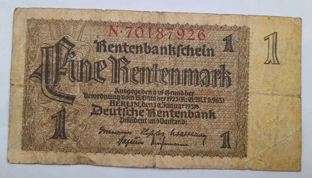 Banknot 1 marka 1937 r.