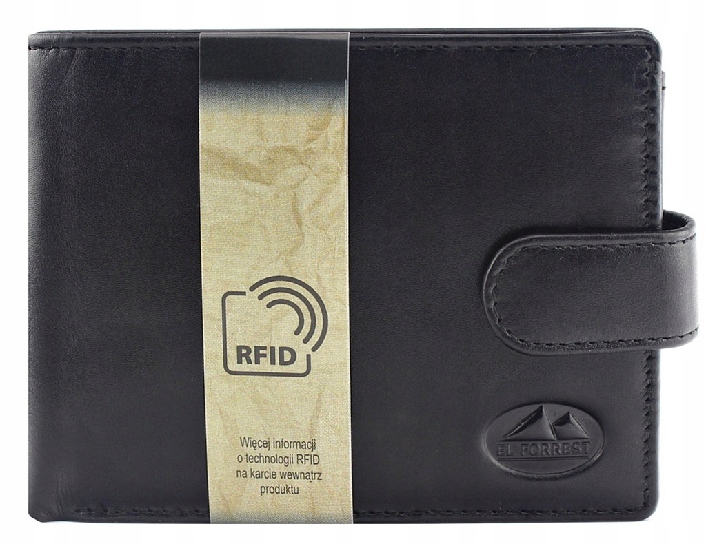 Męski skórzany czarny portfel 67 RFID El Forrest