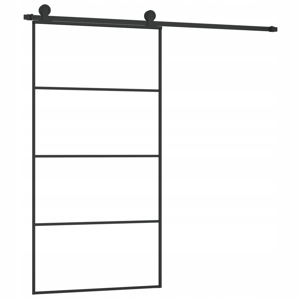 vidaXL Drzwi przesuwne a akcesoriami, 102,5x205 cm, ESG i aluminium