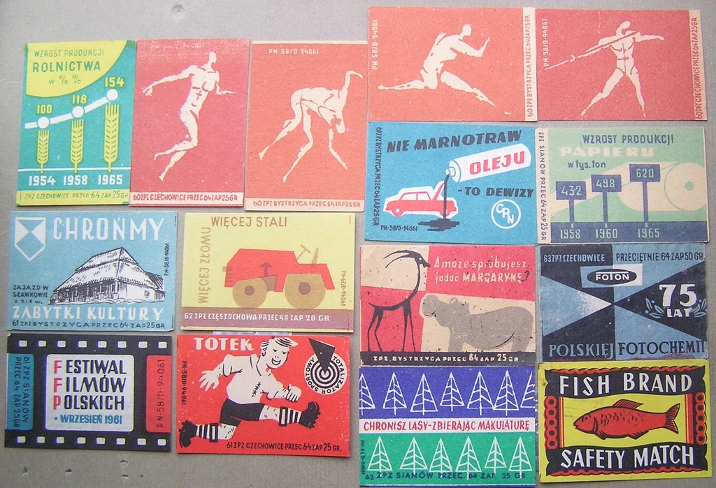 Etykiety zapałczane zestaw 15 szt