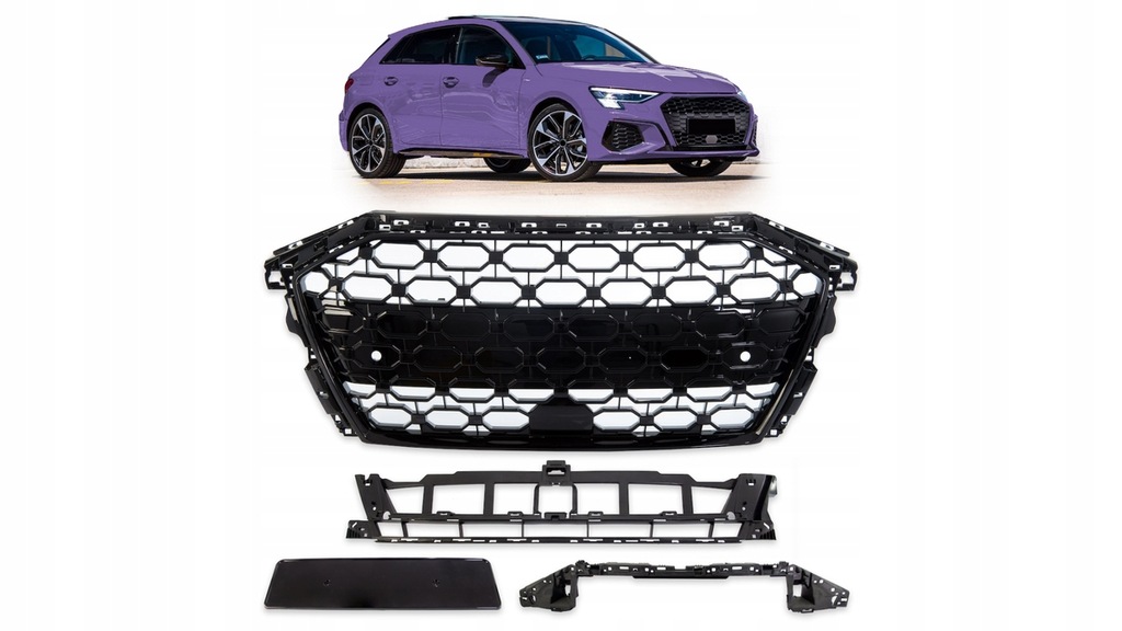 Grill sportowy Gloss Black AUDI A3 Limousine 2020-obecnie
