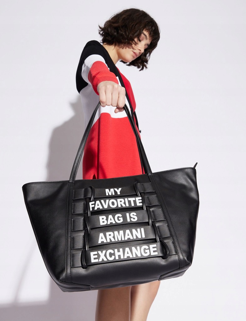 RA4 ARMANI EXCHANGE TOREBKA TOTE SHOPPER CZARNA 13033682557