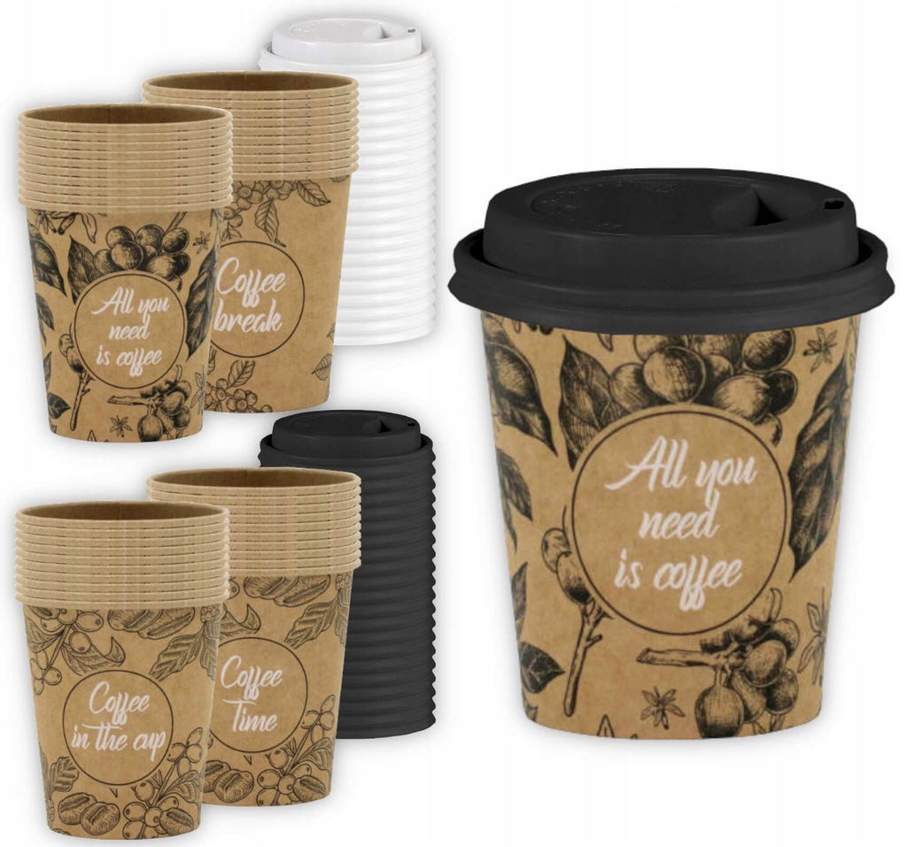 KUBKI PAPIEROWE Z WIECZKIEM 250ml ALL YOU NEED DO DALSZEJ ODSPRZEDAŻY 100