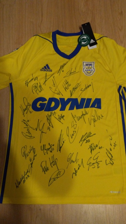 Koszulka Arka Gdynia z podpisami zawodników #Niko