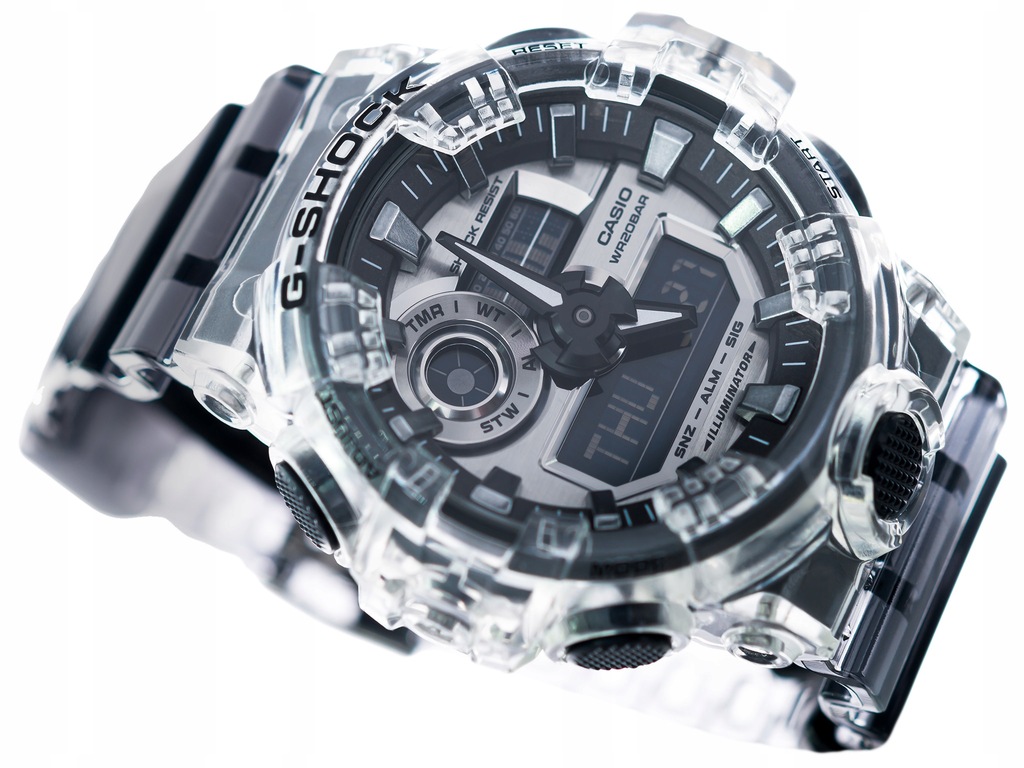 MĘSKI ZEGAREK CASIO GA-700SK 1A G-SHOCK SKELETON