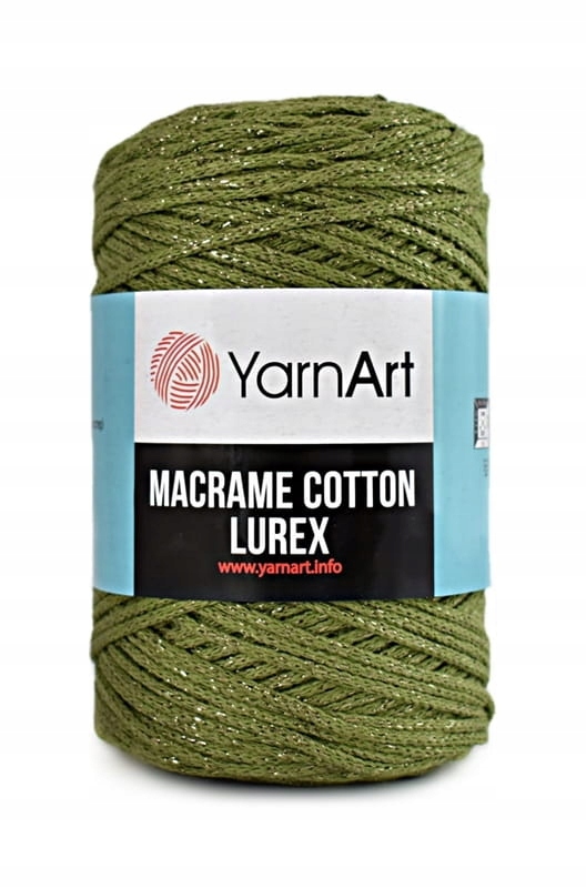 Sznurek YarnArt Macrame Cotton Lurex - 741 oliwka