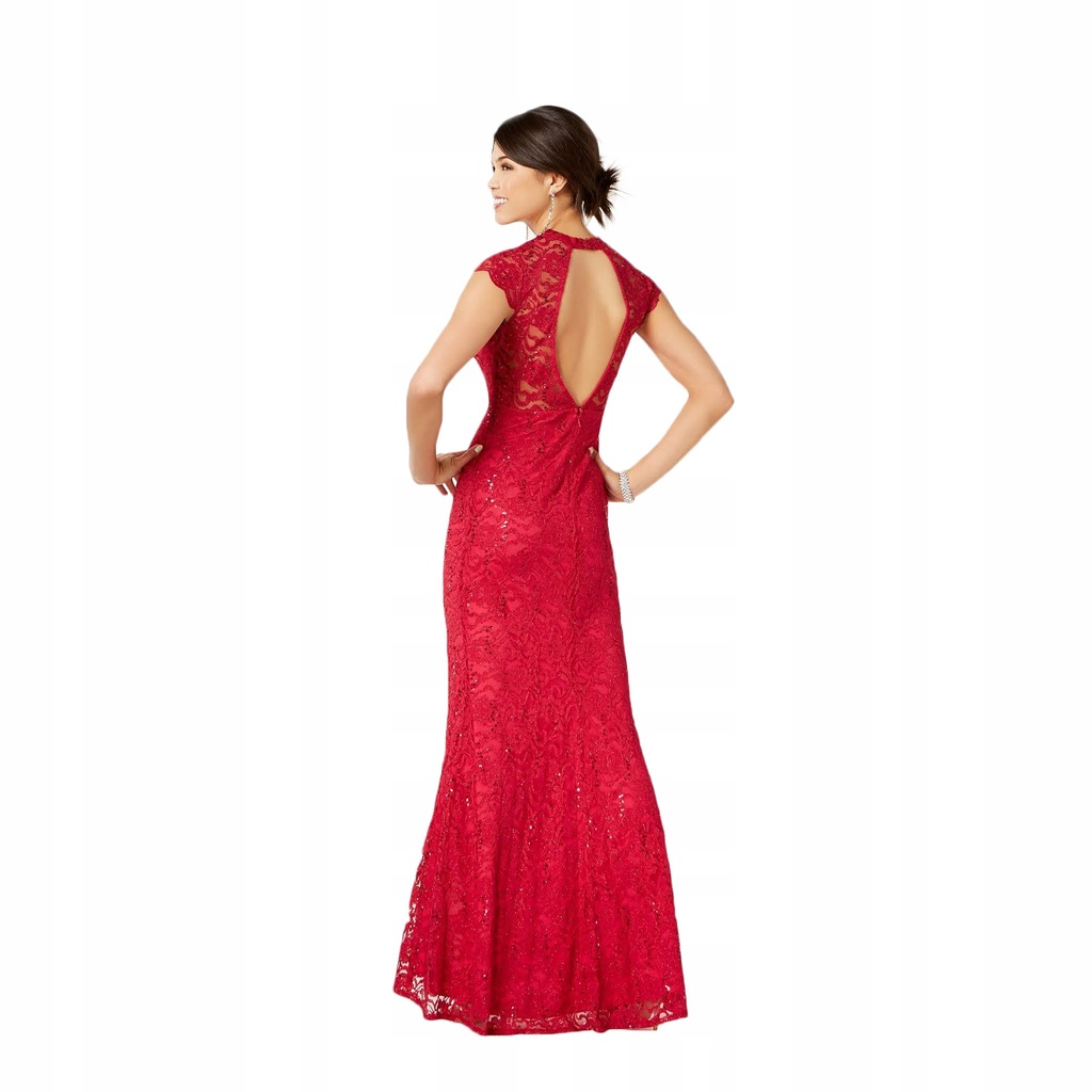 Suknia czerwona wesele świadkowa druhna bez pleców