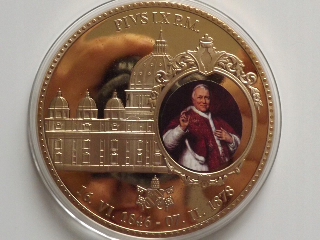 Watykan Papież Pius IX 1846-1878 , Gigant 70 mm st. L-/L