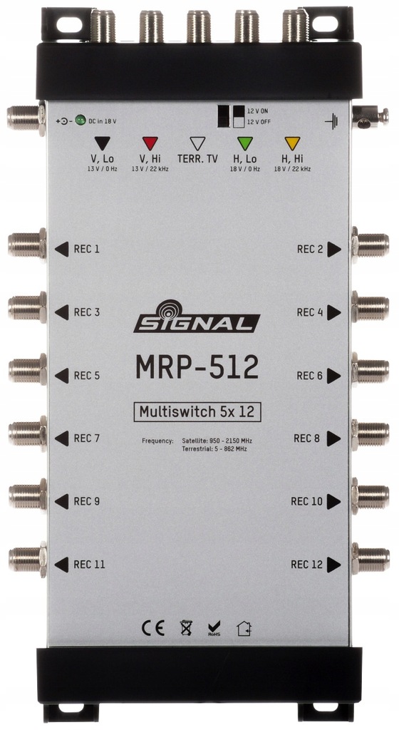MRP-512 Multiswitch Signal 5/12 z pasywnym toremTV