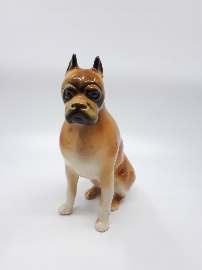 Figura figurka Royal Dux bokser pies porcelana