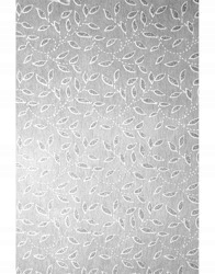 Fizelina biała -srebrne brokat. listki 19x29 5szt