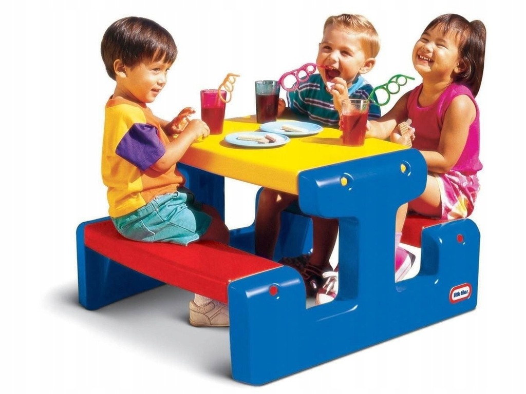 Little Tikes Junior Picnic Table Primary Stolik Do Zabawy 4os. 479500070 Ni