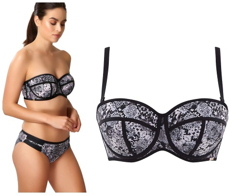 75G Panache Jolee snake print bandeau biustonosz d