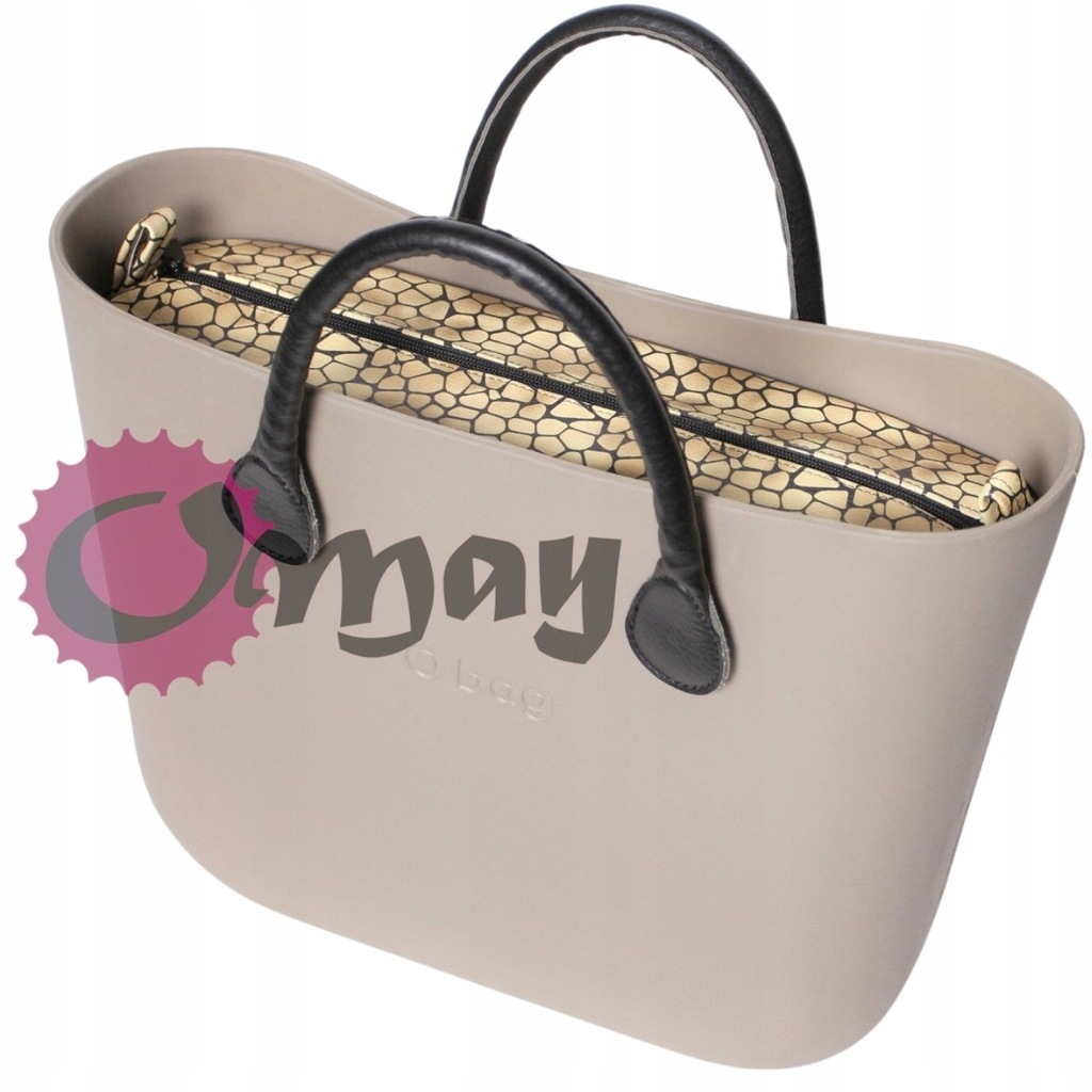 organizer do OBAG MINI eko skóra żółta marmurkowa czarny 2 kieszenie OMAY