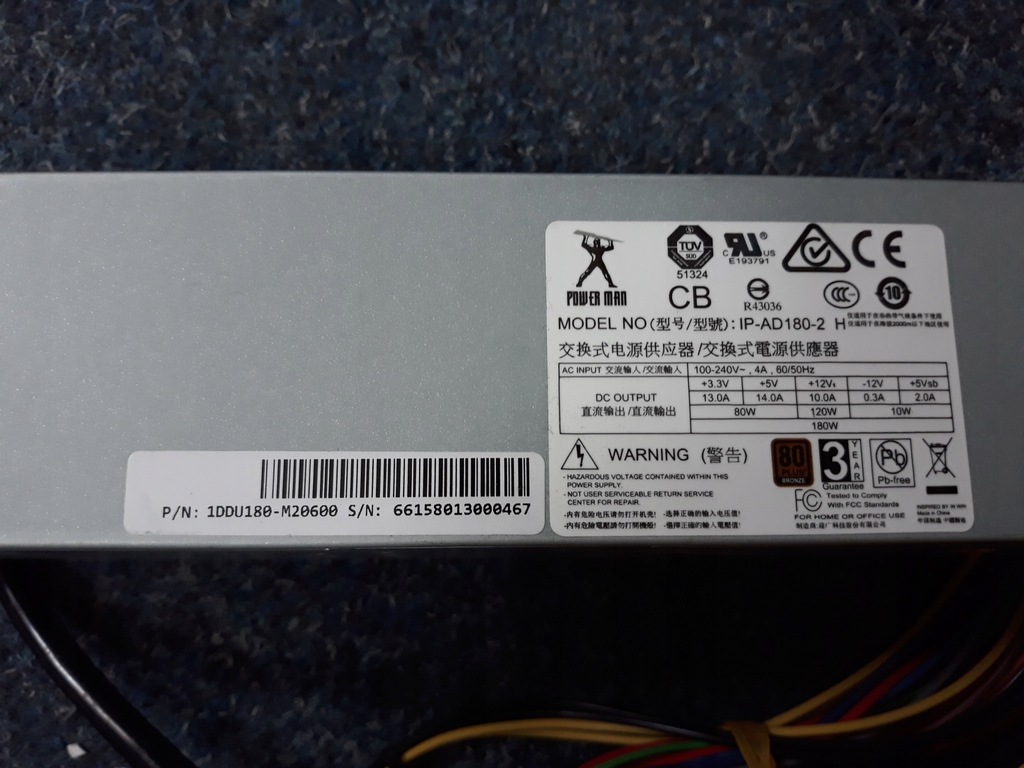 Zasilacz POWER MAN 180W IP-AD180-2 H ITX