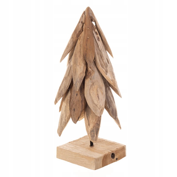 CHOINKA Z DREWNA TEKOWEGO 18x18x38cm