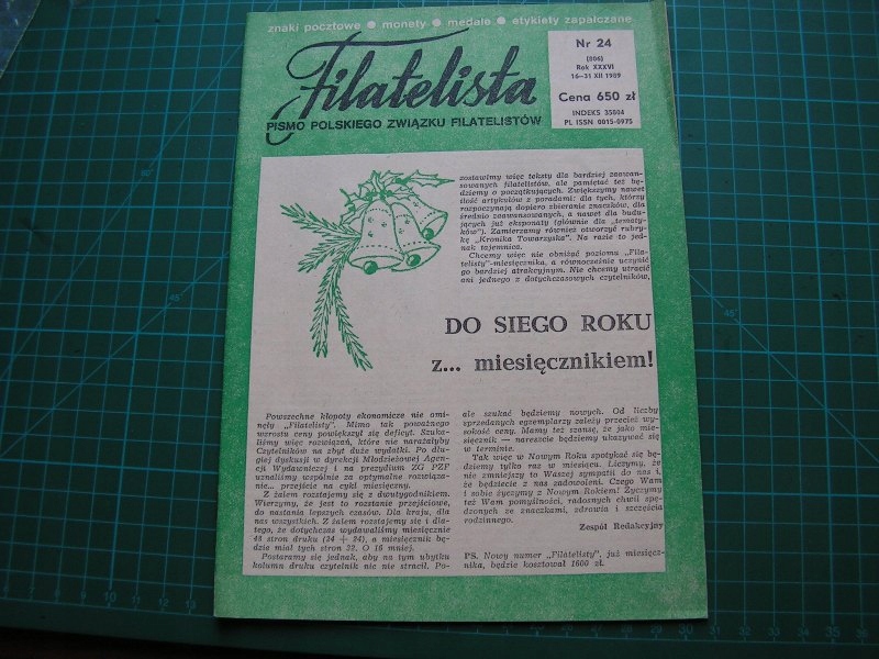 (KT 123) FILATELISTA nr 24 - 1989 r.