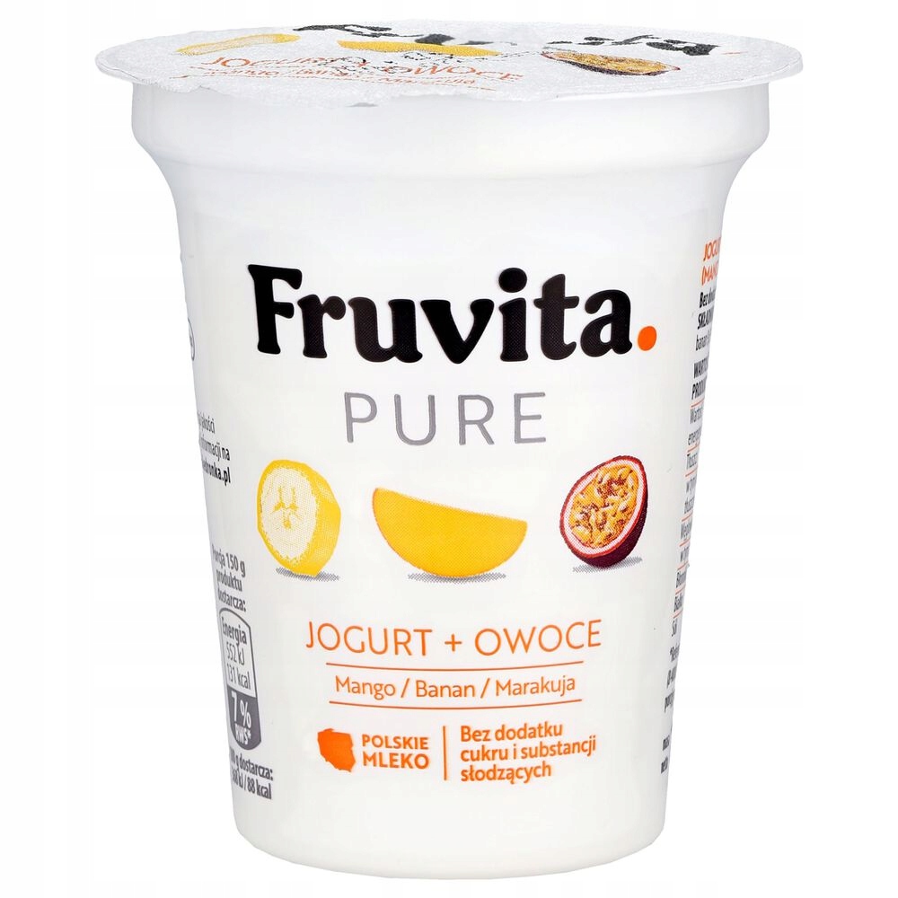 Fruvita Pure jogurt owoce mango banan marakuja 150 g