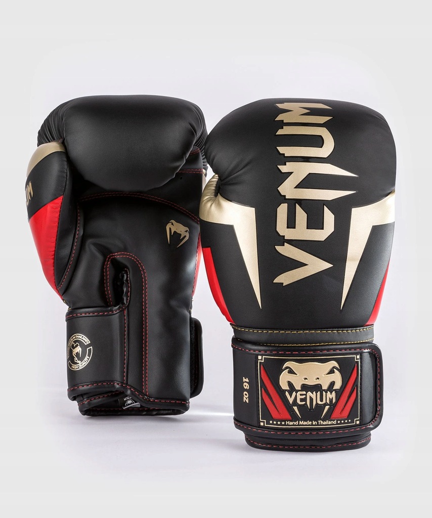 Venum Rękawice bokserskie Elite Black/Gold/Red 10oz