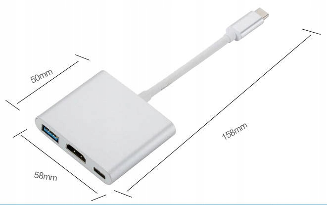 Купить HUB USB-C — 1x USB-C + USB 3.0 + адаптер HDMI 3 в 1: отзывы, фото, характеристики в интерне-магазине Aredi.ru
