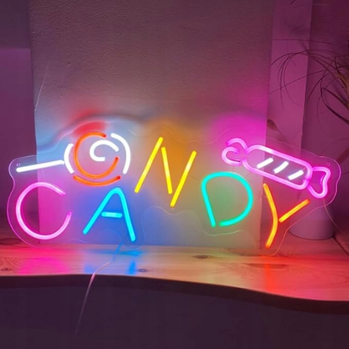 NEON LED ŚWIECĄCY NAPIS CANDY