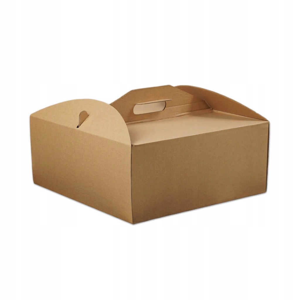 Karton pudełko na tort 34x34x12cm 1 szt. brązowe opakowanie BARDZO MOCNE