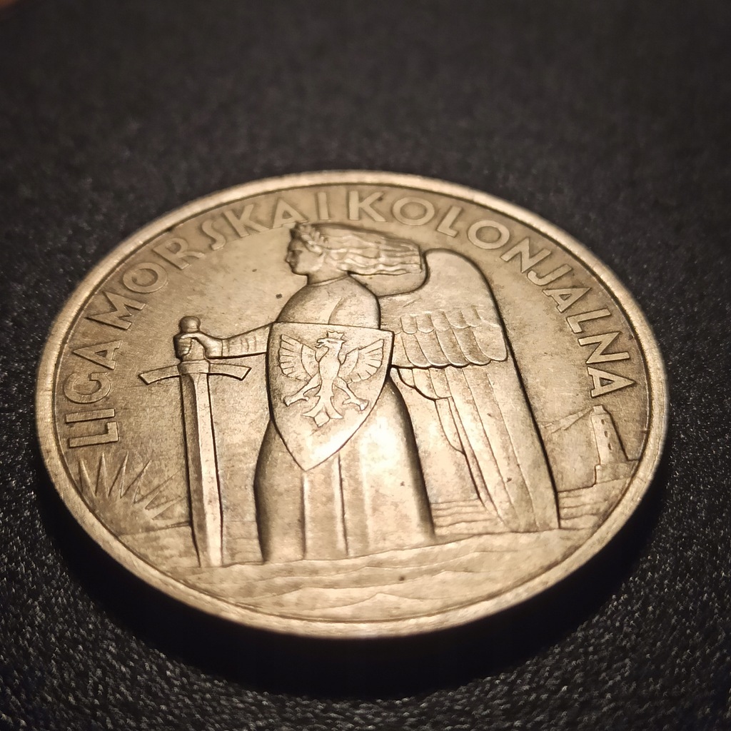 DUŻY srebrny LIGA MORSKA w XV-lecie odzyskania morza 1935