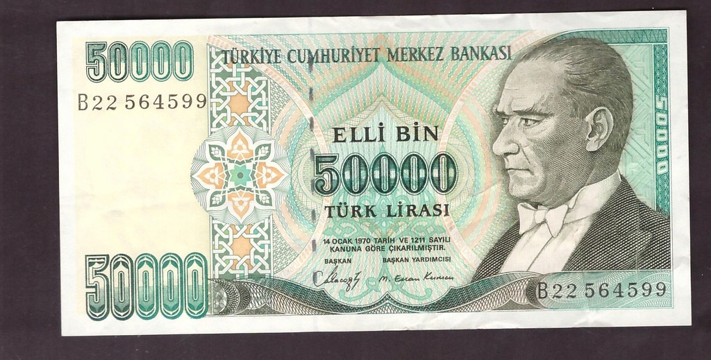 Turcja - banknot - 50000 Lira