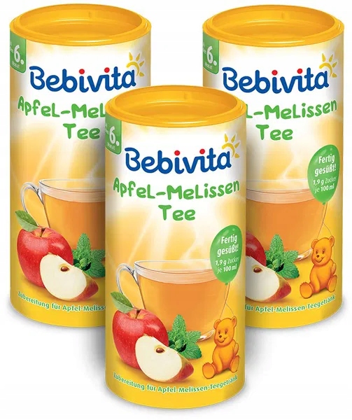 BEBIVITA Apple-Lemon Balm Tea 3× 200g